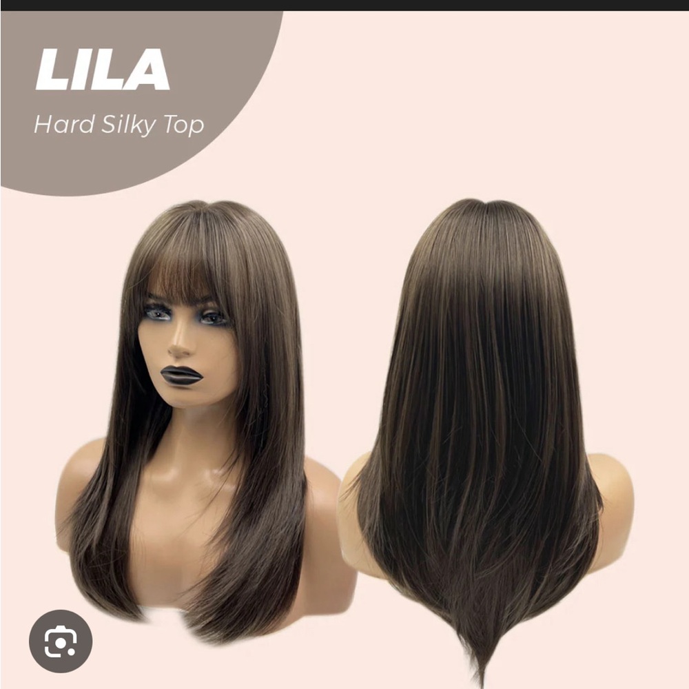 Hard Silky Top Wig - Dark Brown